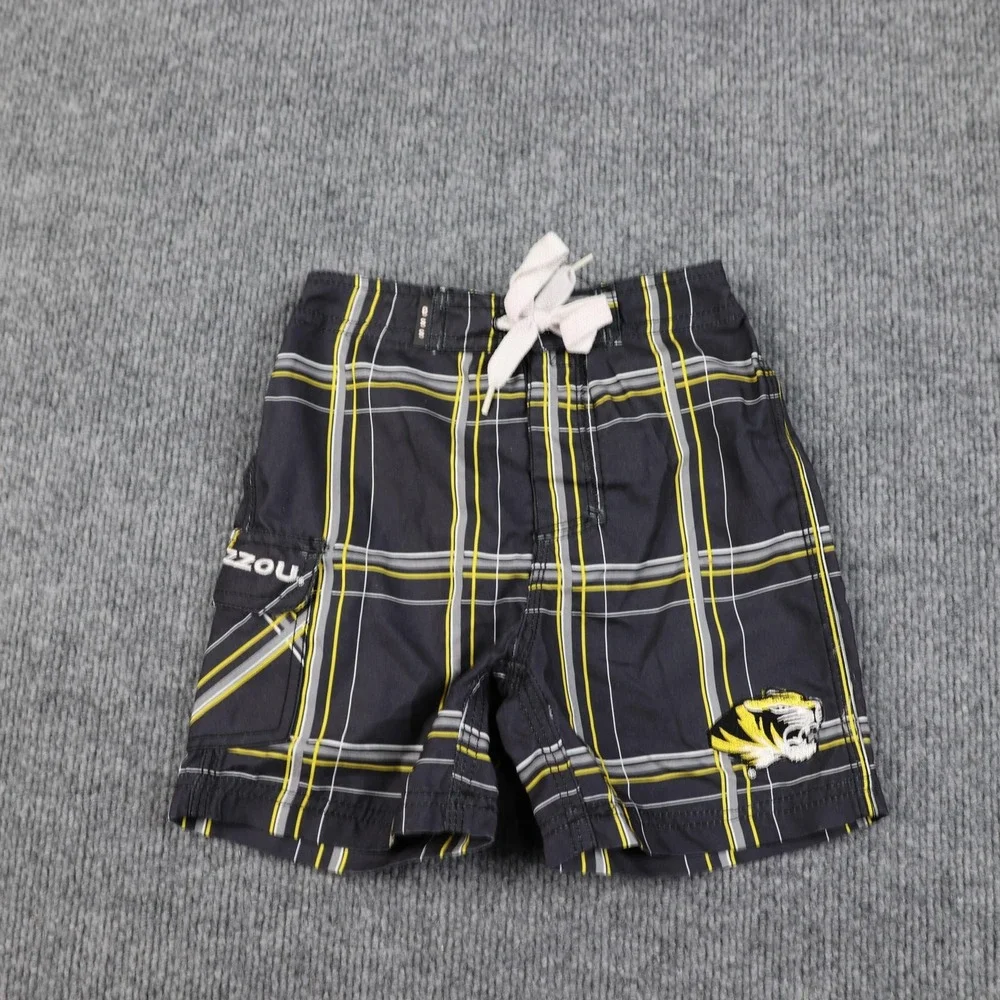 Missouri Tigers Swim Trunks Shorts Infant‎ 18M Black Yellow NCAA College Plaid